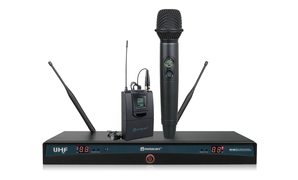 TM-200雙通道真分集無線麥克風(fēng)系統(tǒng)手持領(lǐng)夾